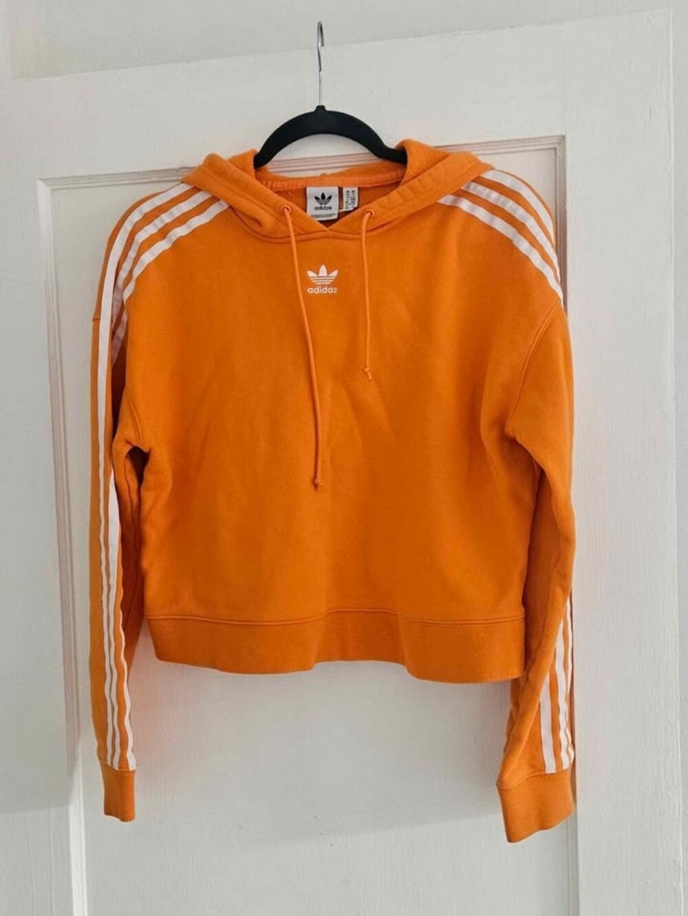 Adidas Orange Cropped Hoodie